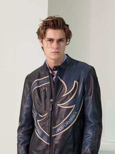 AYDEN TWO-TONE LEATHER JACKET