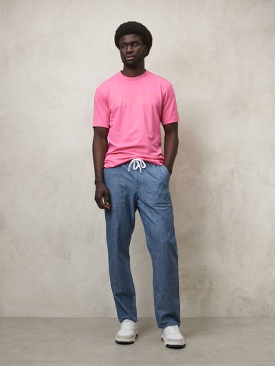 Men's Indigo Chambray Cotton Trousers | Blauer ®