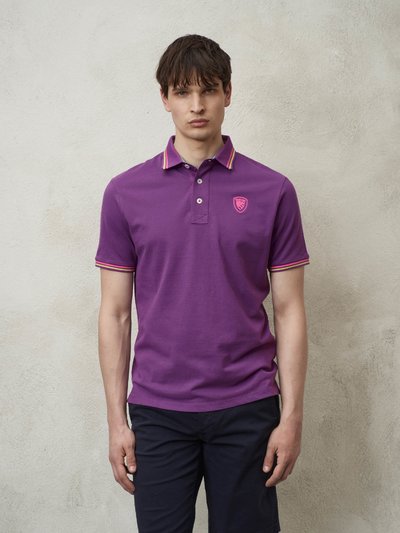 POLO SHIRT WITH STRIPED EDGE