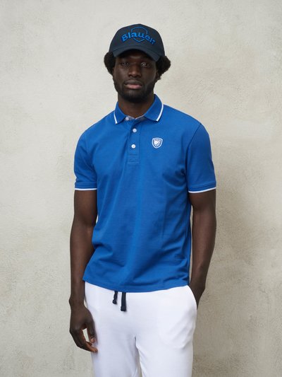 POLO WITH CHAMBRAY INSERTS