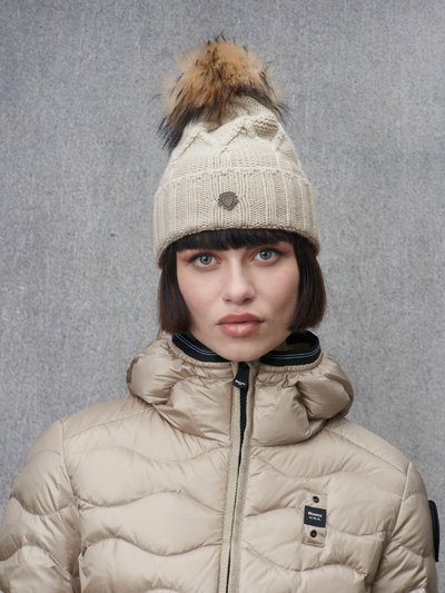 HAT WITH BRAIDS AND POM POM