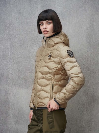 WAVE PATTERN DOWN JACKET CAMELIA_