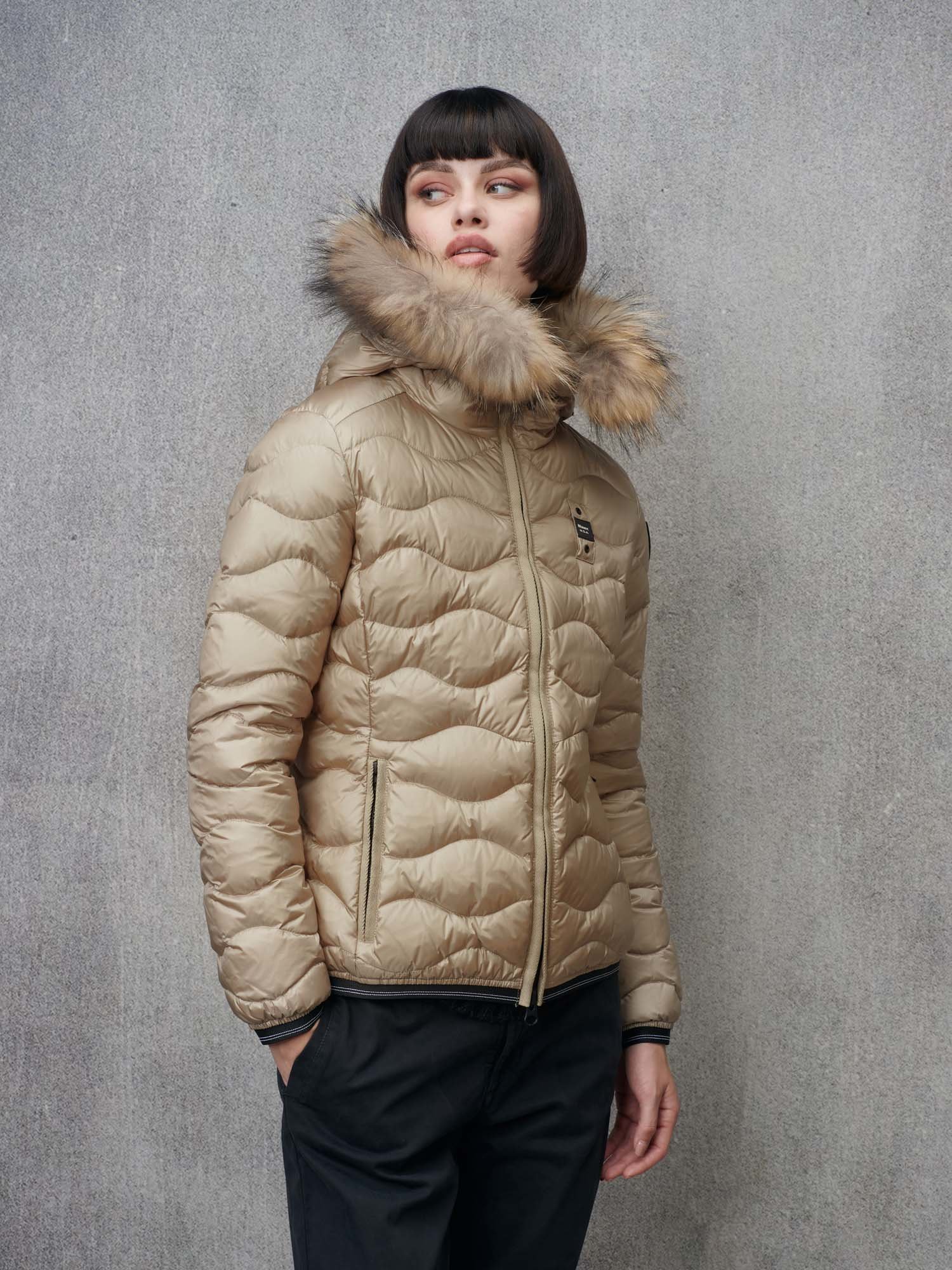 Beige down jacket online