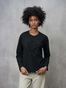 Blauer - T-SHIRT WITH RHINESTONES JESS - Black - 1
