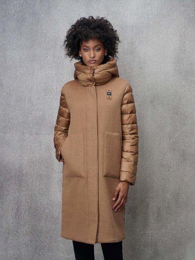 LONG WOOL AND NYLON COAT LYNDE