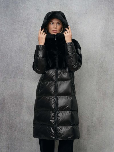 LONG NYLON JACKET WITH ECO FUR ACACIA