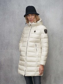 Blauer - PIUMINO LUNGO A RIGHE AGNES - Bianco Ottico Int. Bianco Ottico - 1