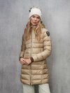 Blauer - LONG STRIPED DOWN JACKET AGNES - Beige 301 Inside Celeste Brine - Blauer