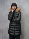 Blauer - LONG DOWN JACKET WITH FUR KRISTIN - Black Inside Red 578 - Blauer