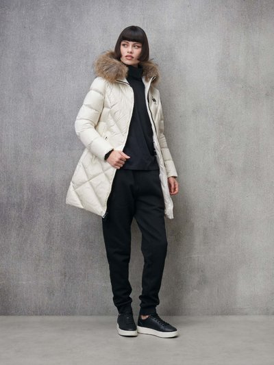 ★DUVETICA★ Cortina Mid Ivory Women's Down Jacket V-24F-VDD Women's synthetic-filled down jacket - beige | 4F