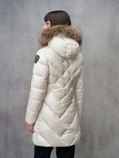 WOMEN's Long Down Jacket With Geometric Lines Althea | Blauer ®