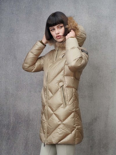 LANGE DAUNENJACKE MIT GEOMETRISCHEN LINIEN ALTHEA