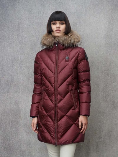 LONG DOWN JACKET WITH GEOMETRIC LINES ALTHEA