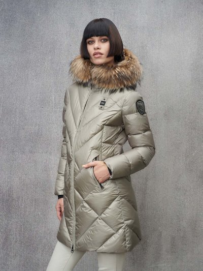 LONG DOWN JACKET WITH GEOMETRIC LINES ALTHEA