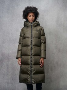 Blauer - DOUDOUNE LONGUE AVEC CAPUCHE CELIA - Pigna Green Inside Beige 246 - 1