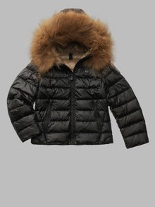 Blauer - GESTREIFTE DAUNENJACKE ARCADIA JUNIOR - Black Inside Beige 301 - 1
