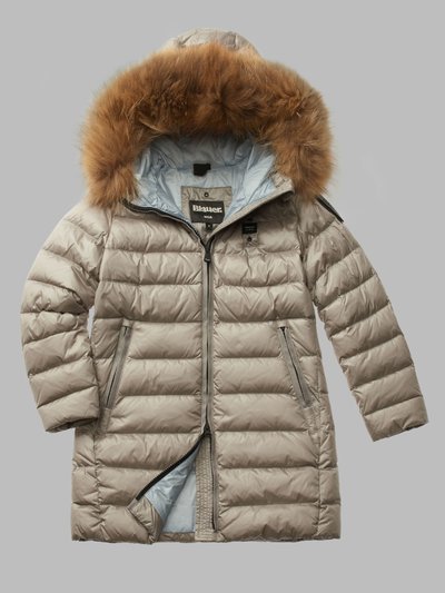 LANGE DAUNENJACKE MIT PELZ KRISTIN JUNIOR - Blauer