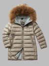 Blauer - LONG DOWN JACKET WITH FUR KRISTIN JUNIOR - Mist Grey Inside Blue 975 - Blauer