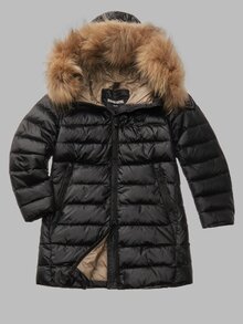 Blauer - LANGE DAUNENJACKE MIT PELZ KRISTIN JUNIOR - Black Inside Beige 301 - 1