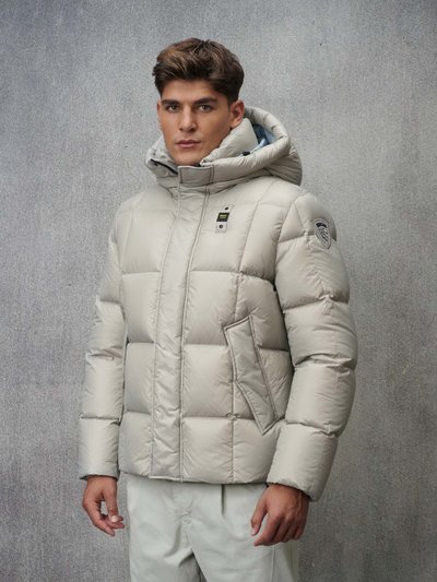 QUILTED DOWN JACKET WITH GLEN PLAID