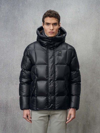 QUILTED DOWN JACKET WITH GLEN PLAID