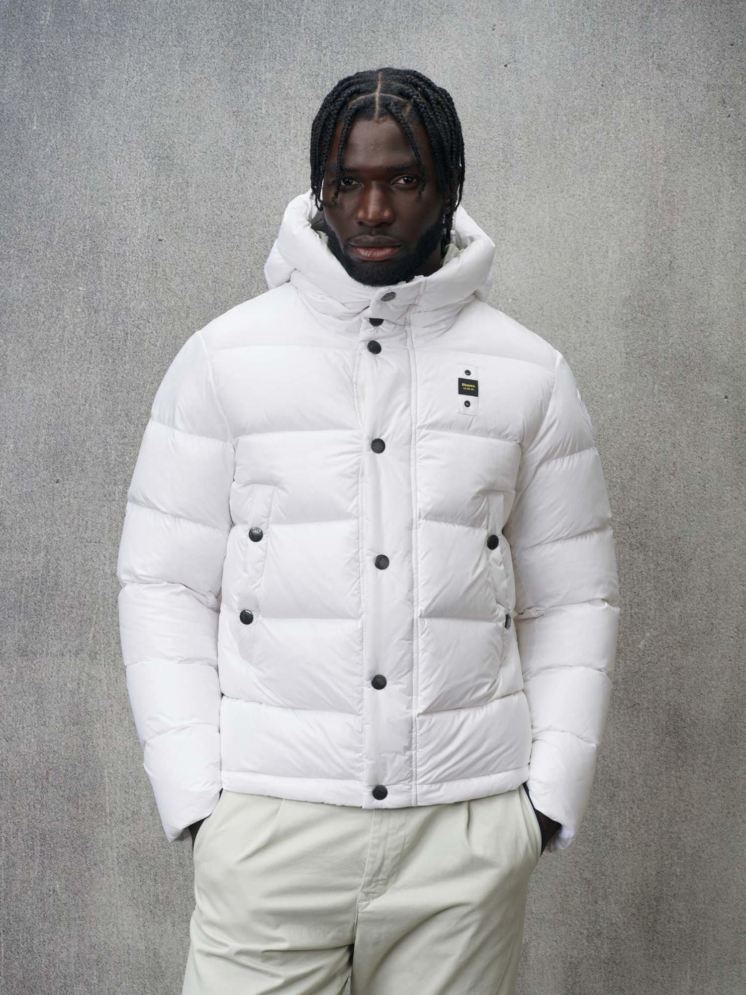 【送料&関税込】Moorer Florio-kn Double Breasted Padded Jack MOORER FLORIO DOUBLE BREASTED DOWN COAT Man Dark blue