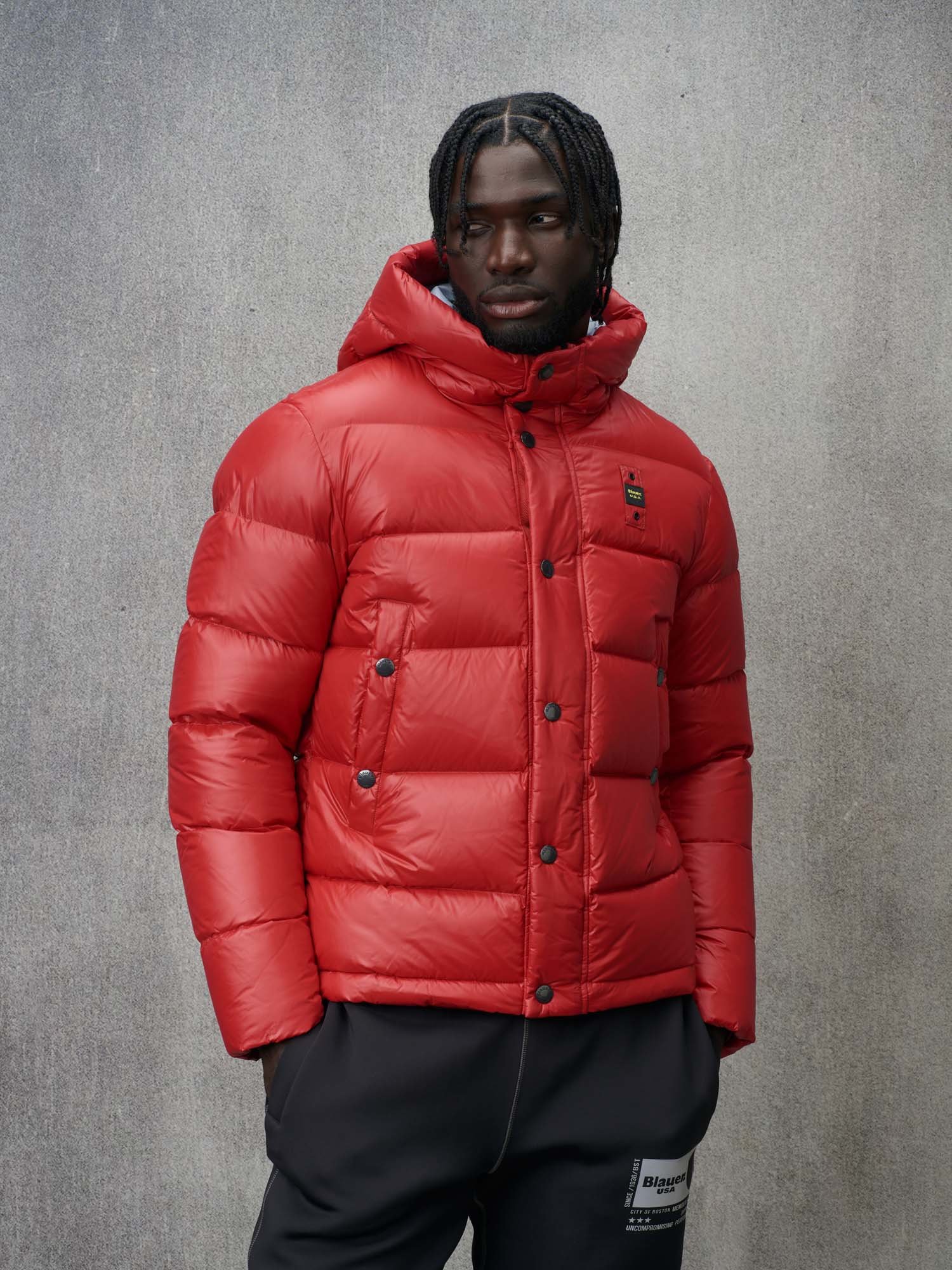 Blauer - DAUNENJACKE MIT KONTRASTINNENFUTTER CLIPPER - Blood Red Inside Blue 975 - Blauer