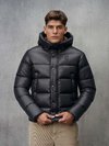 Blauer - DOWN JACKET WITH CONTRAST LINING CLIPPER - Black Inside Hazelnut - Blauer