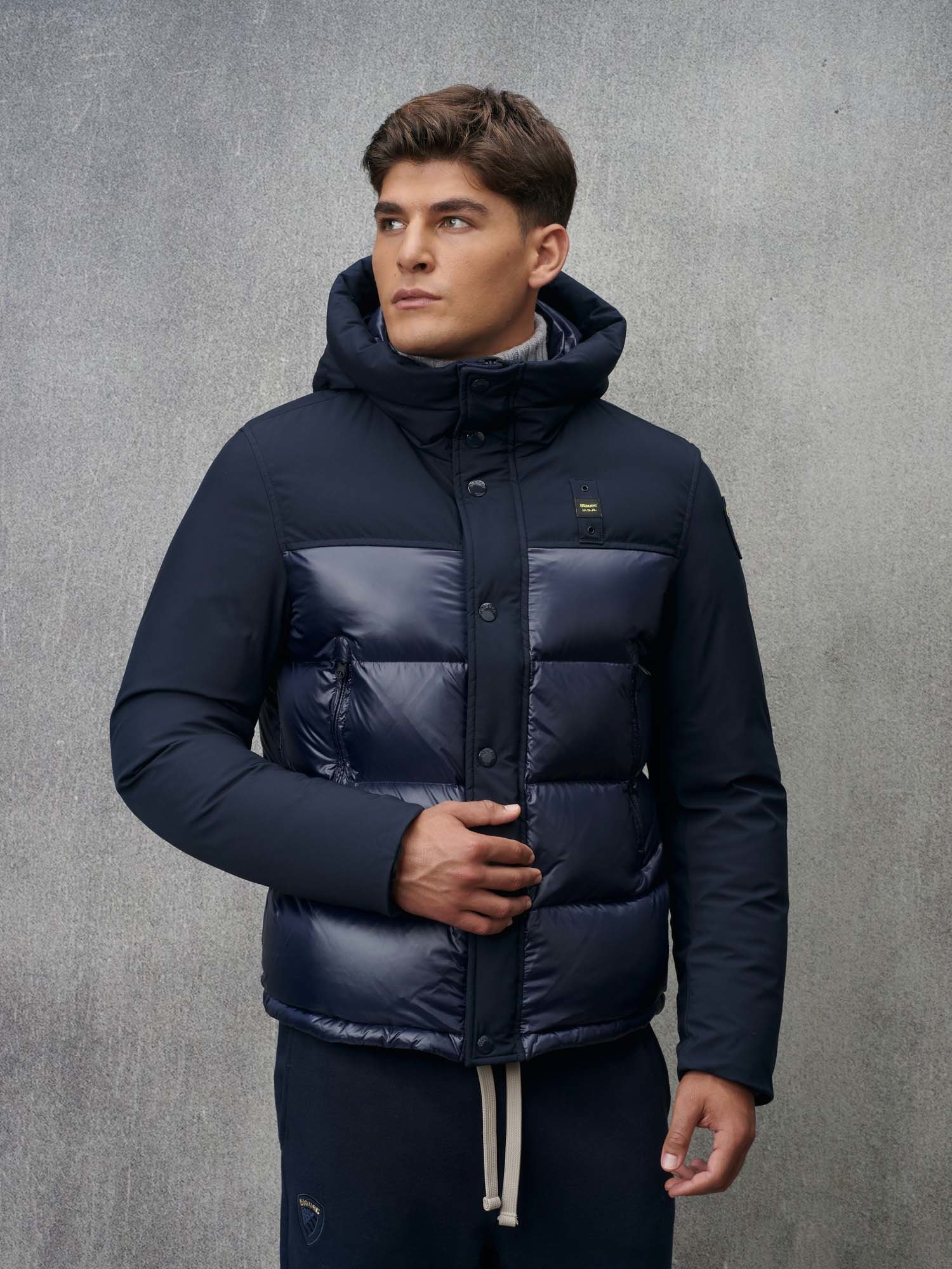 Chaqueta Acolchada Abrigo Blauer Hombre Cazadora Azul Marino Para