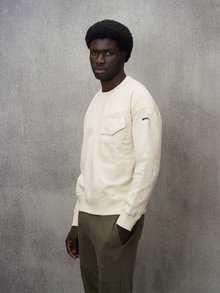 Blauer - SUDADERA ACADÉMICA DE CUELLO REDONDO - White 129 - 1