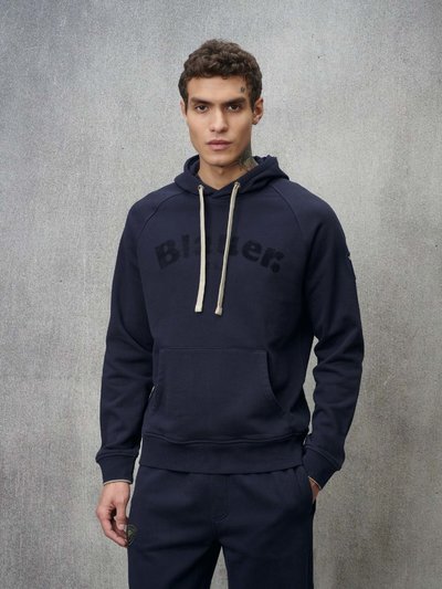 SUDADERA CERRADA CON CAPUCHA ACADEMICA - Blauer