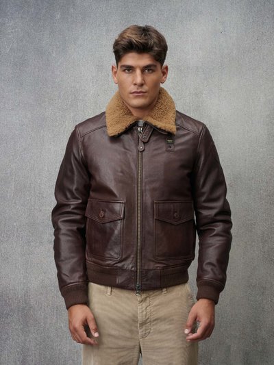 BOMBER CON CUELLO DE PIEL CHEITON