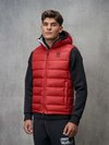 Blauer - ARDEN HOODED VEST - Blood Red Inside Blue 975 - Blauer