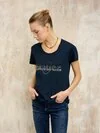 Blauer - T-SHIRT LOGO GLITTER GRAHAM - Blue - Blauer