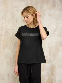 Blauer - GLITZER-T-SHIRT IRENA - Black - 1