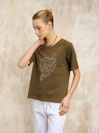 T-SHIRT SHIELD AND FLOWERS HAVEY