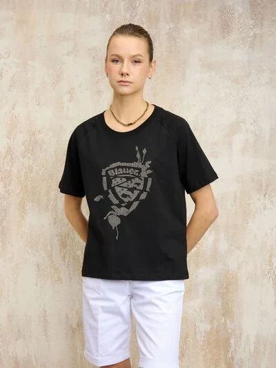 T-SHIRT SHIELD AND FLOWERS HAVEY - Blauer