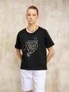 Blauer - T-SHIRT SHIELD AND FLOWERS HAVEY - Black - Blauer