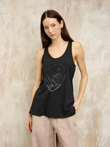 Blauer - CAMISETA DE TIRANTES CON BRILLO GLIDE - Black - 1