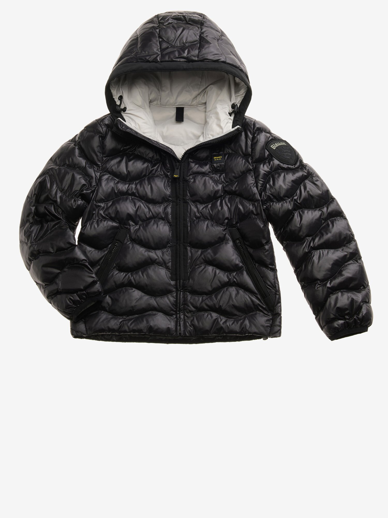 Blauer - GIUBBETTO À ONDES AVEC POCHETTE BRYANT JUNIOR - Black - Blauer