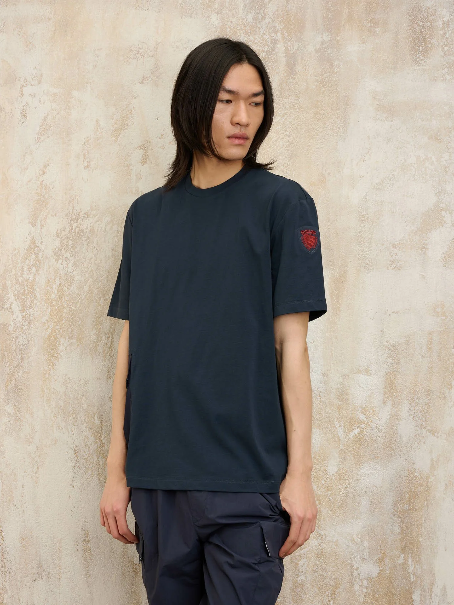 Blauer - TASLAN POCKET T-SHIRT KERR - Blue - Blauer