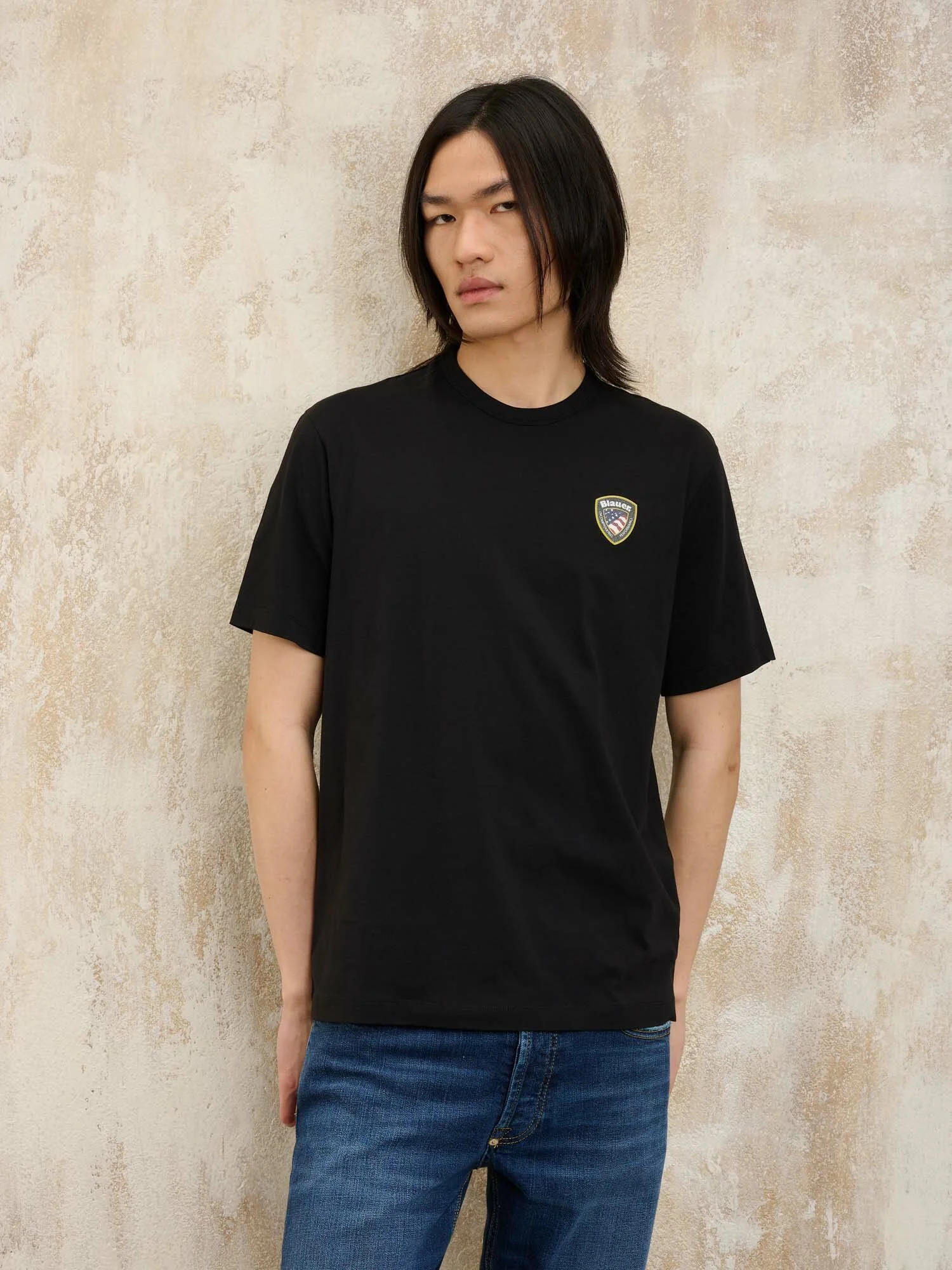Blauer - RUBBERIZED LOGO T-SHIRT FAXON - Black - Blauer