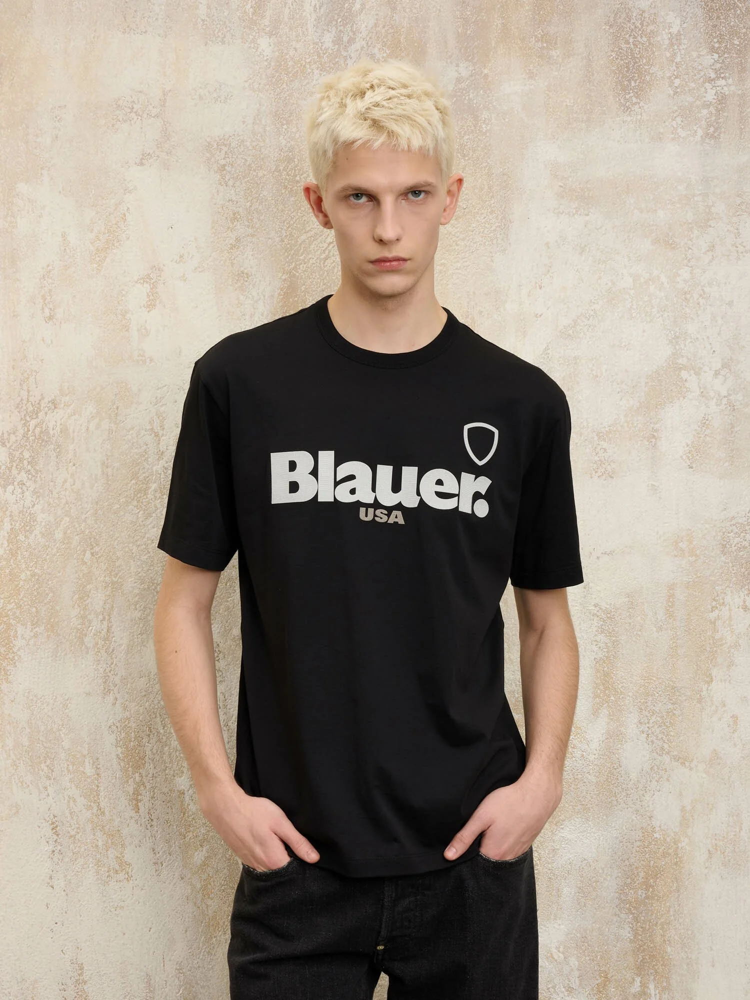 Blauer - 3D RUBBERIZED T-SHIRT FAVRE - Black - Blauer