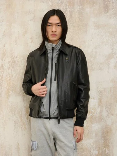 Giubbotto Bomber Giubbotti Blauer Uomo In Pelle Bomber Aviatore