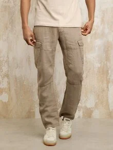 Blauer - MAFFA LINEN TROUSERS - Beige 282 - 1