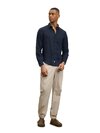 Blauer - SWAN GARMENT-DYED LINEN SHIRT - Blue - Blauer