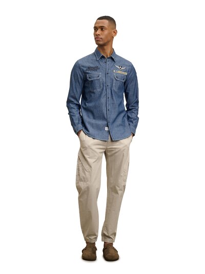 EXETER DENIM PATCH SHIRT - Blauer