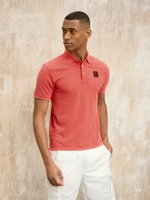 Blauer - SOLID COLOR POLO SHIRT ALBANO - Coral Pink - 1