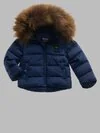 Blauer - DOWN JACKET WITH FUR TRIM ARMORY BABY - Blue Ionio - Blauer