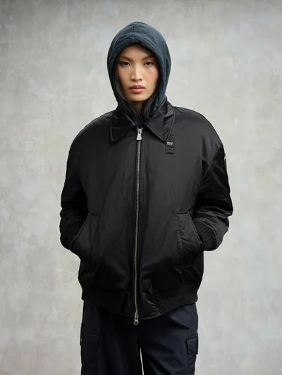BOMBER MIT PELZFUTTER SAVIN - Blauer